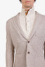 Canali Beige Linen Blend Single-Breasted Blazer Size 31 Men's