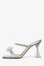 Mach & Mach Silver/Clear PVC Crystal Embellished Heels Size 37