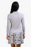 Vince Light Purple Wool Ribbed Collared 3/4 Sleeve Top Size M