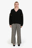 Gucci Black/White Tweed Houndstooth Wide Leg Pants Size 38