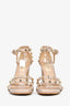 Valentino Nude Leather Rockstud Block Heels Size 36