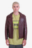 McQ by Alexander McQueen Burgundy Leather Moto Jacket Size 46 Mens