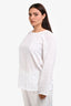 Massimo Alba White Embroidered Linen Cotton Blouse Size XL