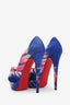 Christian Louboutin Pink/Blue Tie-Dye Platform Heels Size 39