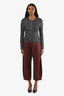 Pantalon barrel Apiece Apart en coton et lin bordeaux, taille 2