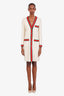 Gucci Off White Wool Web Trimmed Coat Size 40