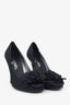 Pre-loved Chanel™ Black Satin Camellia Pumps Size 37