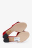 Gucci Red Velvet Pearl Bee Embellished Mules Size 35.5