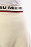 Miu Miu 2020 Cream Wool Logo Knit Mini Skirt Size 38
