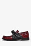 Celine Burgundy Patent Leather Knot Loafers Size 37