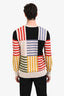 Burberry Cream/Multicolour Cashmere Cotton Patterned Long Sleeve Sweater Size M Men's