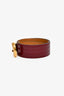Hermès Burgundy Leather Western Style Belt with Gold Buckle Size 70