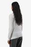 Brunello Cucinelli White Bead Embroidered V-Neck Sweater Size XS