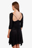 Isabel Marant Black Strappy Neck Three-Quarter Sleeve Mini Dress Size 40
