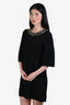 Dolce & Gabbana Black Crystal Collar Shift Dress Size 40