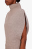 Bottega Veneta Grey Wool Shetland Cape-Like Sleeveless Sweater Size S