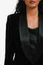 Emporio Armani Black Velvet Blazer Size 40
