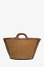 Marni Brown Leather Raffia Tropicalia Bag With Strap