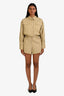 Faithfull The Brand Green Cotton Long Sleeve Playsuit Size 2