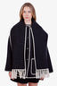 Totême Grey Wool Embroidery Scarf Jacket Size 36