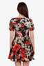 Dolce & Gabbana Black/Red Cotton Floral Mini Dress Size 40