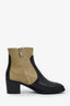 Pre-loved Chanel™ 15B Gold/Black Leather CC Ankle Boots Size 41.5