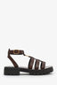 Celine Brown Leather Clea Triomphe Gladiator Flat Sandals Size 39