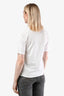 Saint Laurent White Cotton Logo-Print T-Shirt Size XS