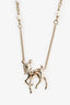 Pre-loved Chanel™ 2026 Champagne Gold Tone Deer Faux Pearl Necklace