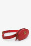 Gucci Red Chevron Leather Marmont Belt Bag