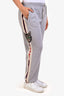 Gucci Grey Logo Stripe Sequined Cat Joggers Size L