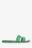 Hermès Vert Pomme Epsom Calfskin Leather Oran Sandals Size 37.5