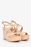 Stuart Weitzman Nude Patent Leather Wedge Heels Size 6.5