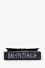 Balenciaga Black Leather Graffiti Print BB Round Bag