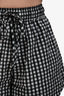 Ganni Black/White Gingham Shimmery Drawstring Shorts Size 32