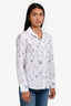PS Paul Smith White Cotton Blue 'Scribble' Button Down Shirt Size 40