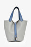 Hermès 2017 Bleu Glacier/Blue Clemence Leather Picotin 18