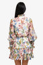 Alexis Cream/Multicolour Floral Long Sleeve Ruffle Mini Dress Size XS