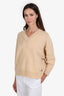 Hermès Beige Cashmere V-Neck Sweater Size 38