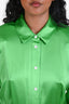 Frame Green Silk Strong Shoulder Mini Dress Size XS