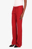 Alexander McQueen Red Pleated Pants Size 42