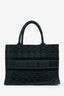 Christian Dior 2020 Green Velvet Cannage Embroidered Medium Book Tote