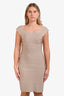 Herve Leger Beige Bondage Midi Dress Size M
