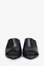 Prada Black Brushed Leather Open Toe Mules Size 39.5