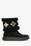 Louis Vuitton Black Suede Shearling Monogram 'Snowdrop' Boots Size 39