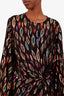 Saint Laurent Black Sheer Silk Lurex Multicolour Detailed Mini Dress Size 38