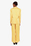 Alex Perry Yellow Satin Oversized Single Breasted Suit Estimated Size XS