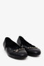 Pre-Loved Chanel™ Black Leather CC Logo Chain Ballet Flats Size 39.5