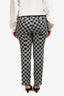 Prada 2014 Navy Blue/Cream Printed Wool Silk Trousers Size 46