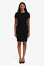 Pre-loved Chanel™ Black Cotton Blend Textured Knit SS Midi Dress Size 36